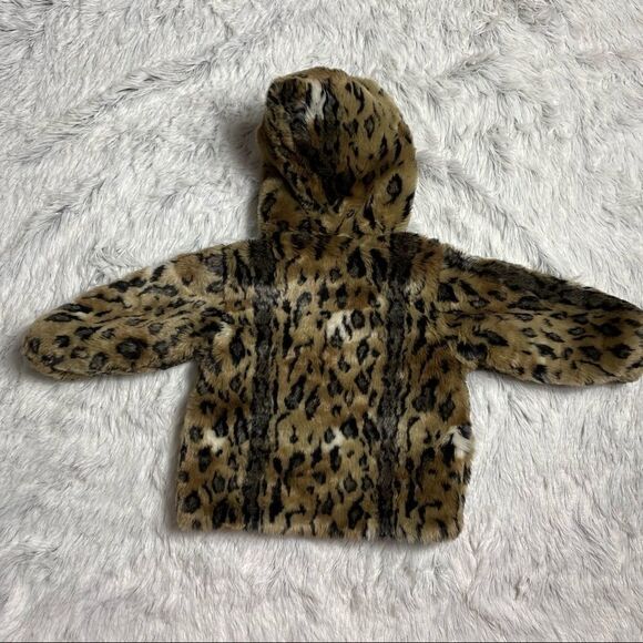 Okie Dokie Faux Leopard Print Hooded Coat - Picture 4 of 6